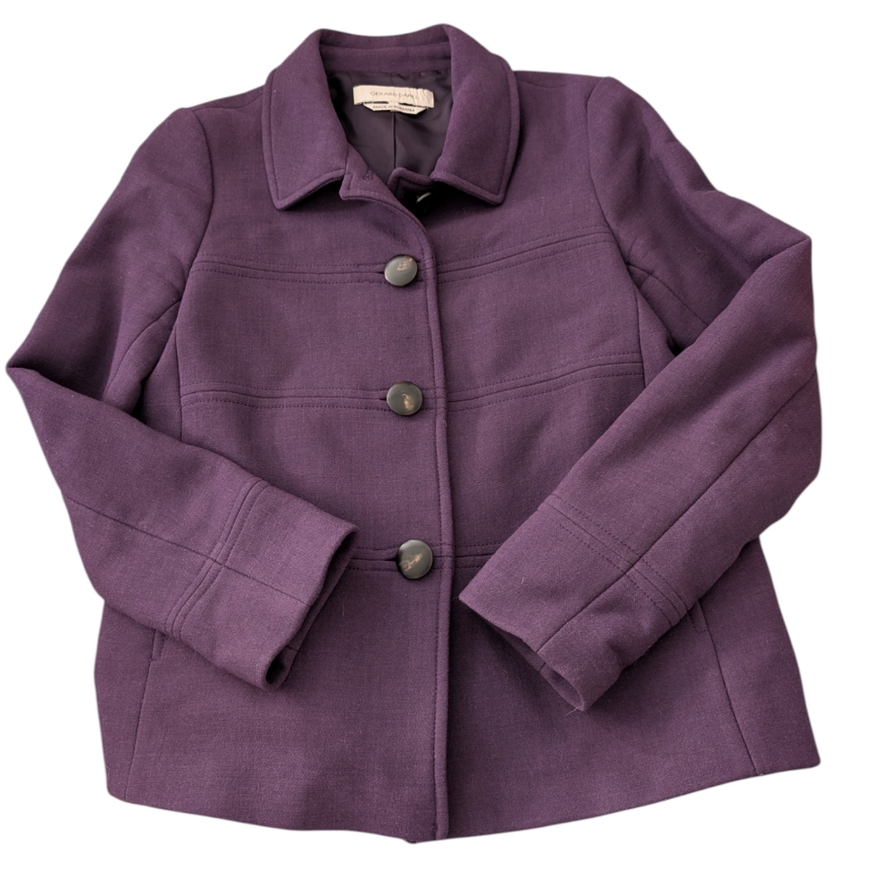 Gerard Darel Purple Women's Wool Jacket Blazer Designer Romania Lux 38